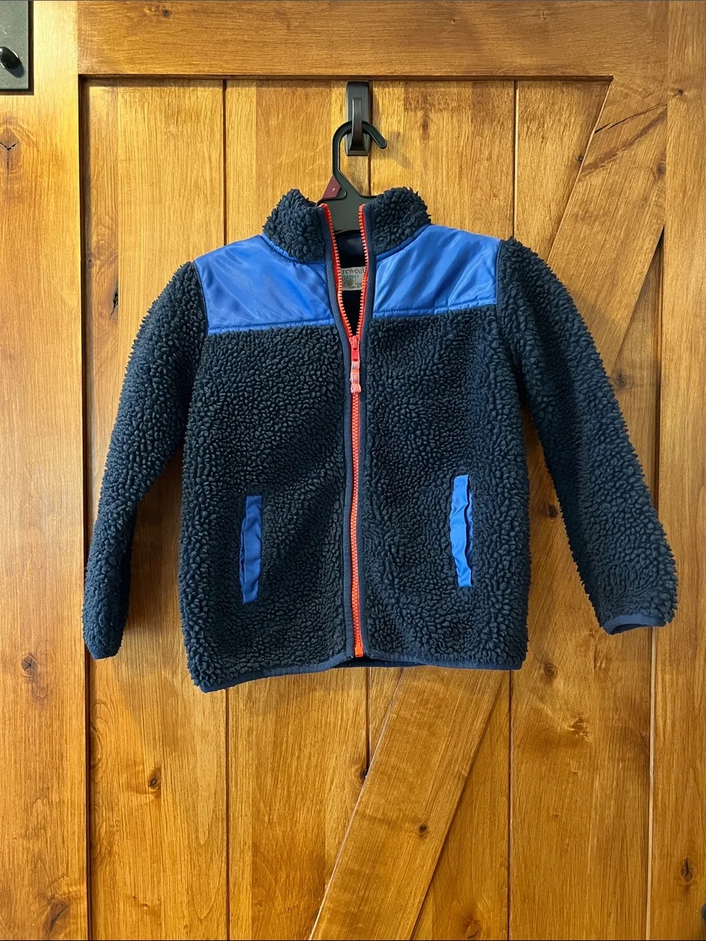 Crew Cuts Navy blue Sherpa Fleece Jacket with Blue Accents